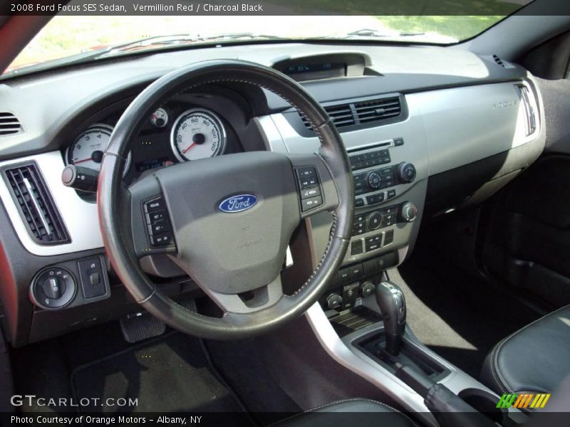 Vermillion Red / Charcoal Black 2008 Ford Focus SES Sedan