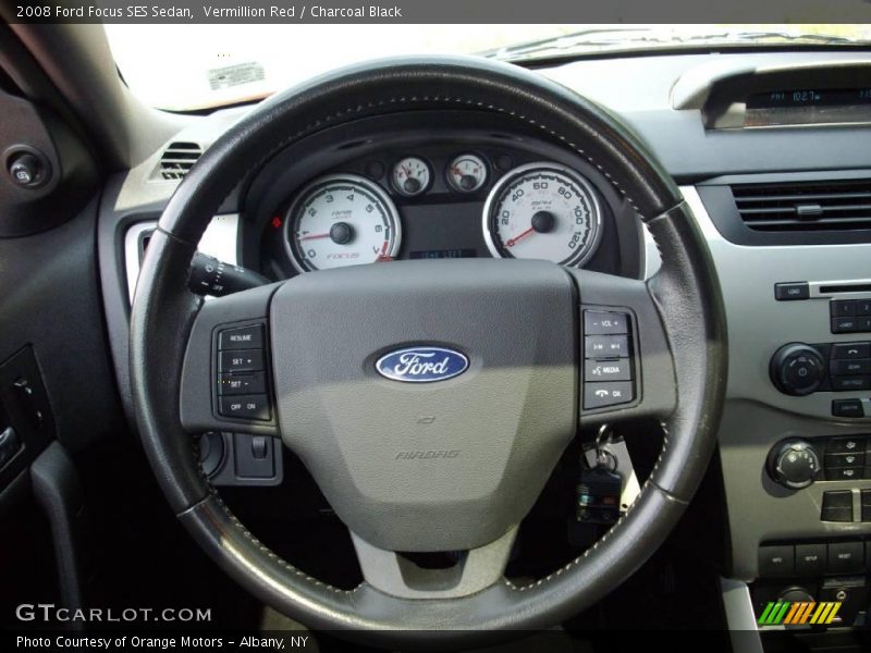 Vermillion Red / Charcoal Black 2008 Ford Focus SES Sedan