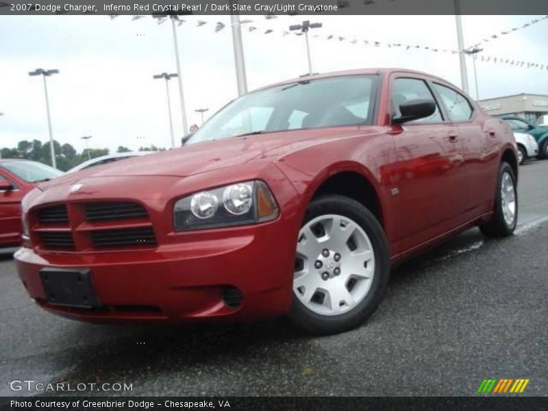 Inferno Red Crystal Pearl / Dark Slate Gray/Light Graystone 2007 Dodge Charger