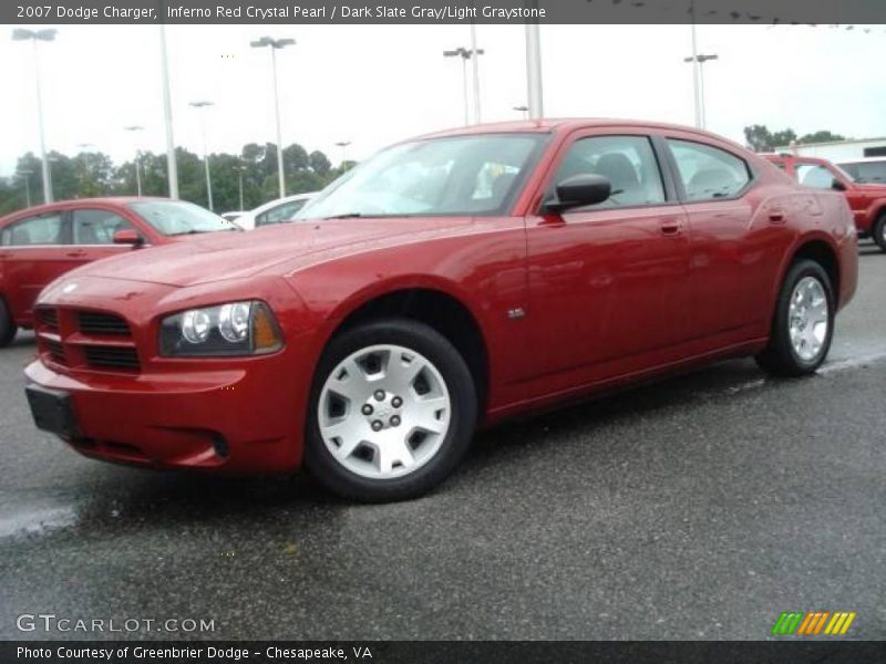 Inferno Red Crystal Pearl / Dark Slate Gray/Light Graystone 2007 Dodge Charger