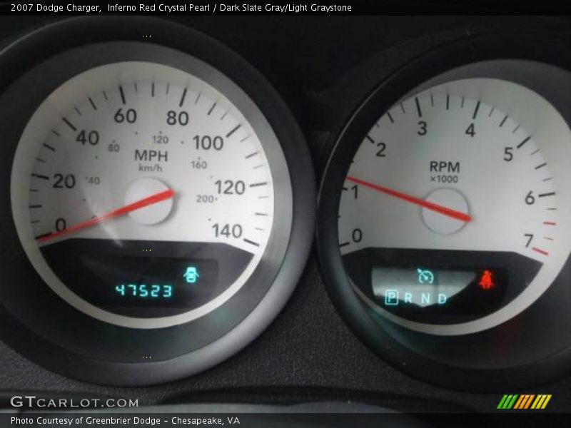 Inferno Red Crystal Pearl / Dark Slate Gray/Light Graystone 2007 Dodge Charger
