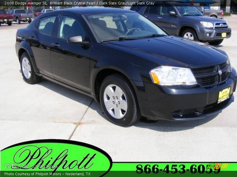 Brilliant Black Crystal Pearl / Dark Slate Gray/Light Slate Gray 2008 Dodge Avenger SE