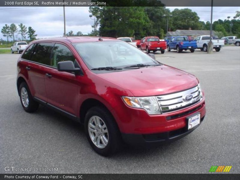 Redfire Metallic / Medium Light Stone 2008 Ford Edge SE