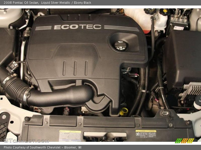 Liquid Silver Metallic / Ebony Black 2008 Pontiac G6 Sedan