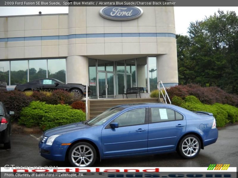 Sport Blue Metallic / Alcantara Blue Suede/Charcoal Black Leather 2009 Ford Fusion SE Blue Suede