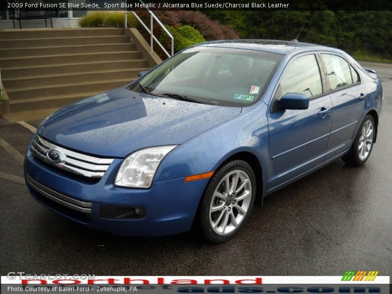 Sport Blue Metallic / Alcantara Blue Suede/Charcoal Black Leather 2009 Ford Fusion SE Blue Suede