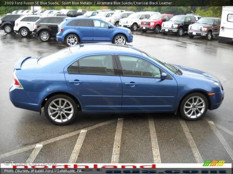 Sport Blue Metallic / Alcantara Blue Suede/Charcoal Black Leather 2009 Ford Fusion SE Blue Suede