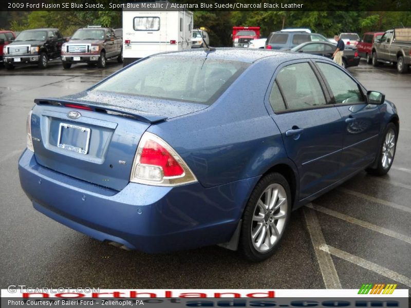 Sport Blue Metallic / Alcantara Blue Suede/Charcoal Black Leather 2009 Ford Fusion SE Blue Suede