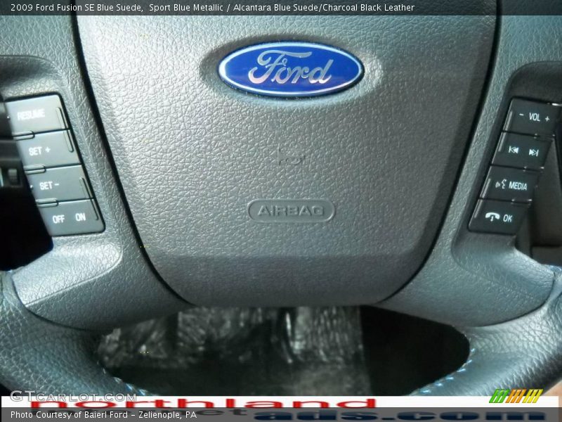 Sport Blue Metallic / Alcantara Blue Suede/Charcoal Black Leather 2009 Ford Fusion SE Blue Suede