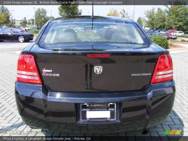 Brilliant Black Crystal Pearl / Dark Slate Gray/Light Graystone 2009 Dodge Avenger SE