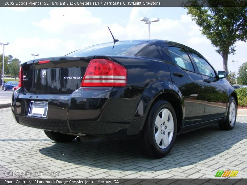 Brilliant Black Crystal Pearl / Dark Slate Gray/Light Graystone 2009 Dodge Avenger SE