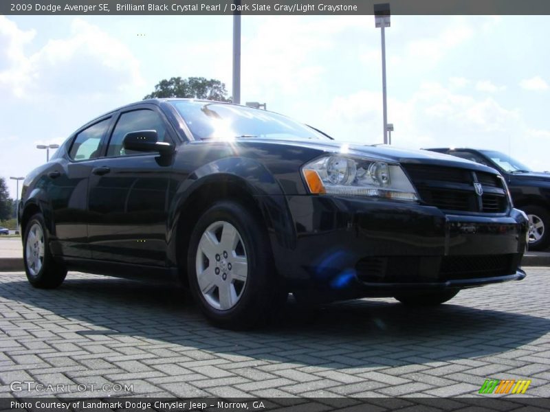 Brilliant Black Crystal Pearl / Dark Slate Gray/Light Graystone 2009 Dodge Avenger SE