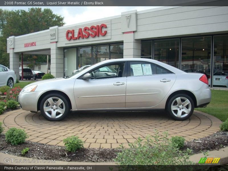 Liquid Silver Metallic / Ebony Black 2008 Pontiac G6 Sedan