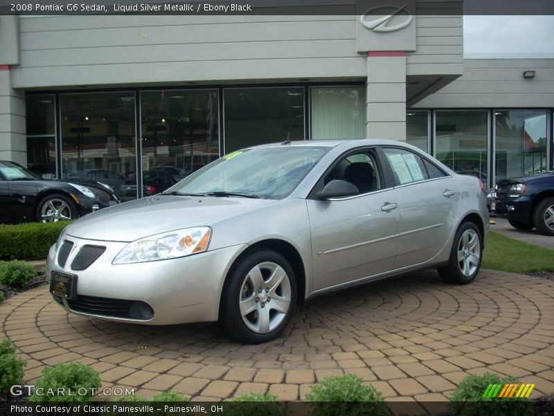 Liquid Silver Metallic / Ebony Black 2008 Pontiac G6 Sedan