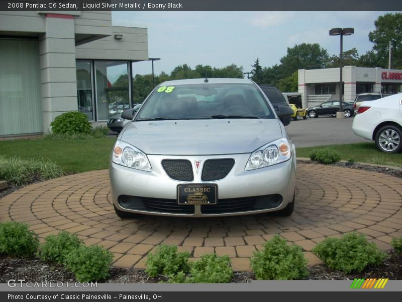 Liquid Silver Metallic / Ebony Black 2008 Pontiac G6 Sedan