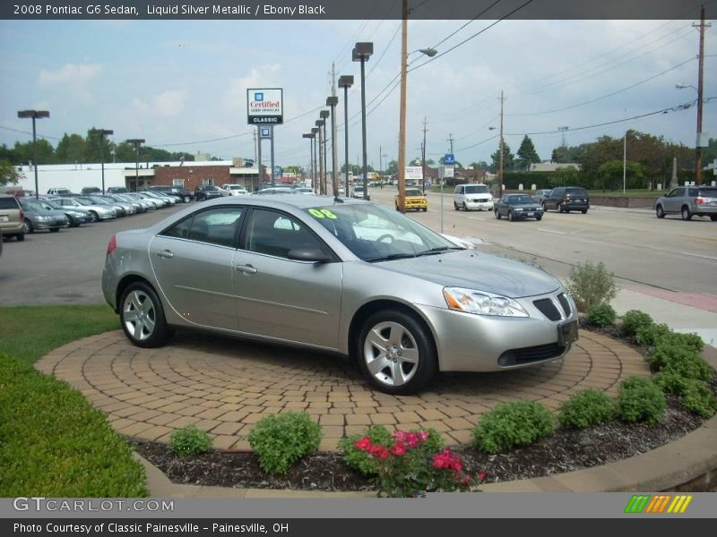 Liquid Silver Metallic / Ebony Black 2008 Pontiac G6 Sedan