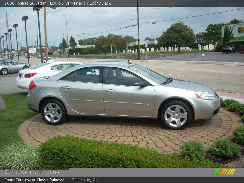 Liquid Silver Metallic / Ebony Black 2008 Pontiac G6 Sedan