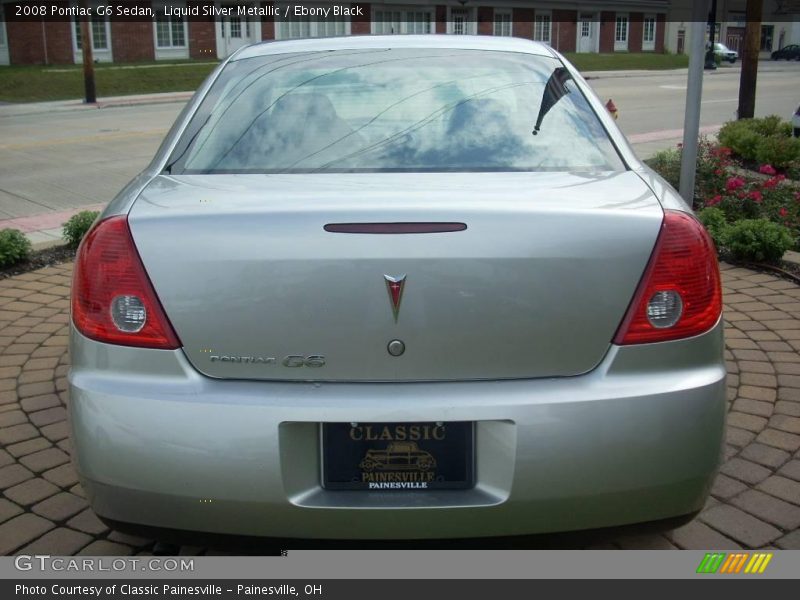 Liquid Silver Metallic / Ebony Black 2008 Pontiac G6 Sedan