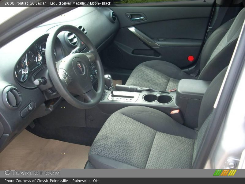 Liquid Silver Metallic / Ebony Black 2008 Pontiac G6 Sedan