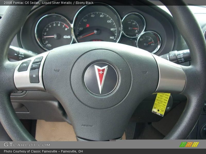 Liquid Silver Metallic / Ebony Black 2008 Pontiac G6 Sedan