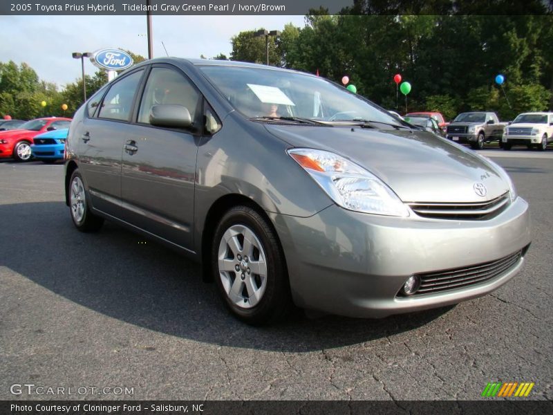 Tideland Gray Green Pearl / Ivory/Brown 2005 Toyota Prius Hybrid