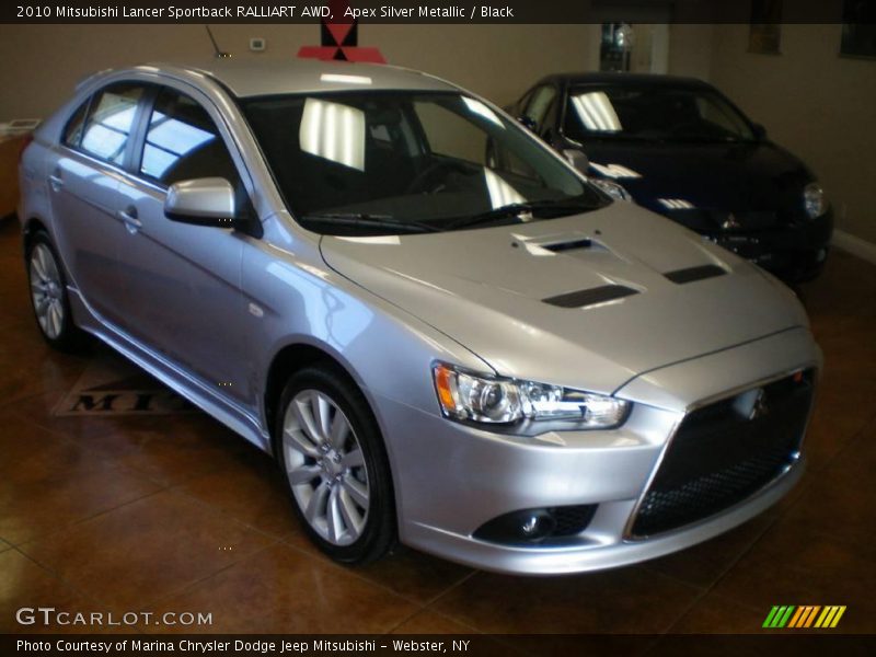 Apex Silver Metallic / Black 2010 Mitsubishi Lancer Sportback RALLIART AWD