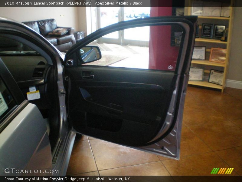Apex Silver Metallic / Black 2010 Mitsubishi Lancer Sportback RALLIART AWD