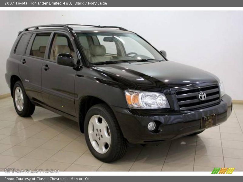 Black / Ivory Beige 2007 Toyota Highlander Limited 4WD