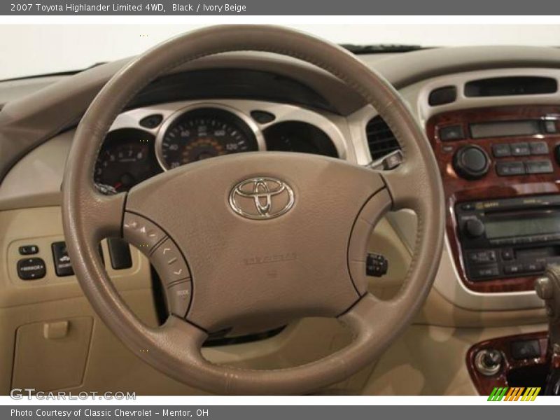 Black / Ivory Beige 2007 Toyota Highlander Limited 4WD