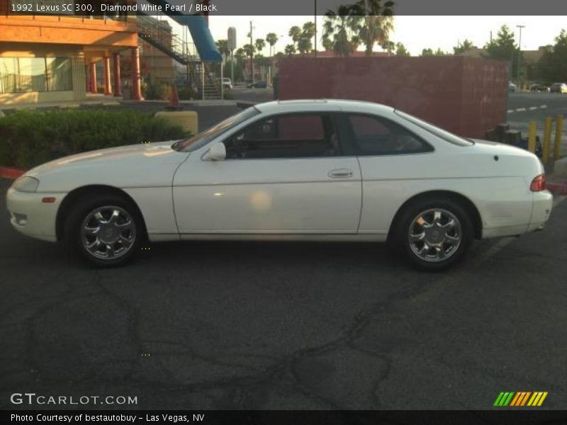 Diamond White Pearl / Black 1992 Lexus SC 300