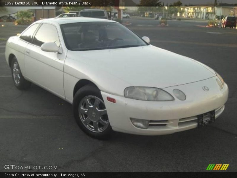Diamond White Pearl / Black 1992 Lexus SC 300