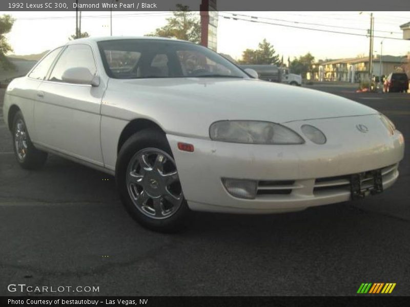 Diamond White Pearl / Black 1992 Lexus SC 300