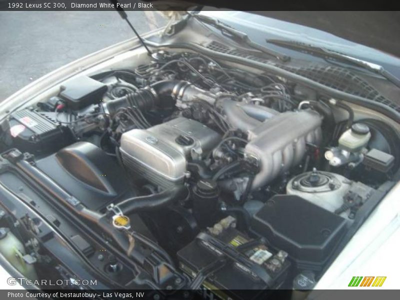 Diamond White Pearl / Black 1992 Lexus SC 300