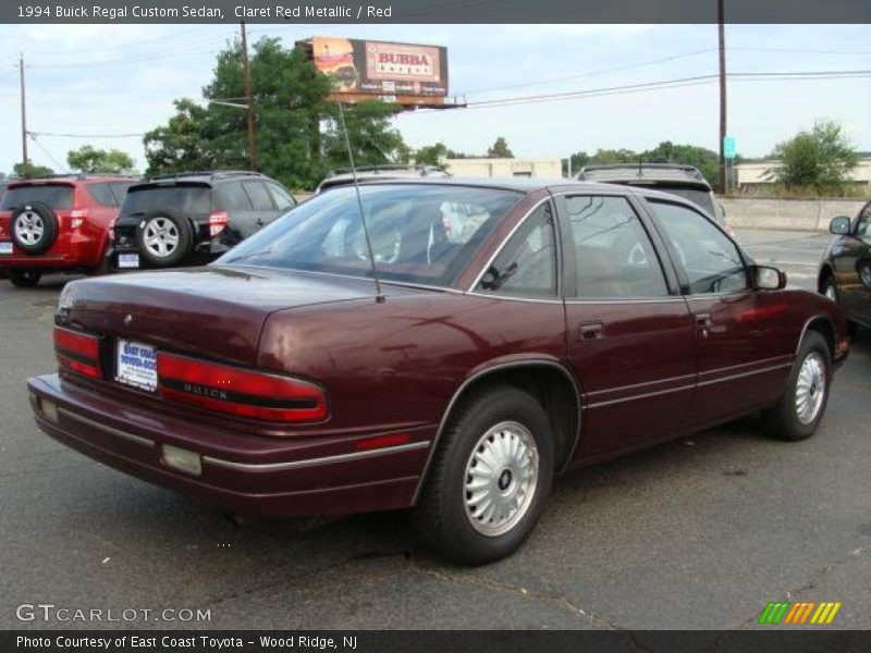 Claret Red Metallic / Red 1994 Buick Regal Custom Sedan