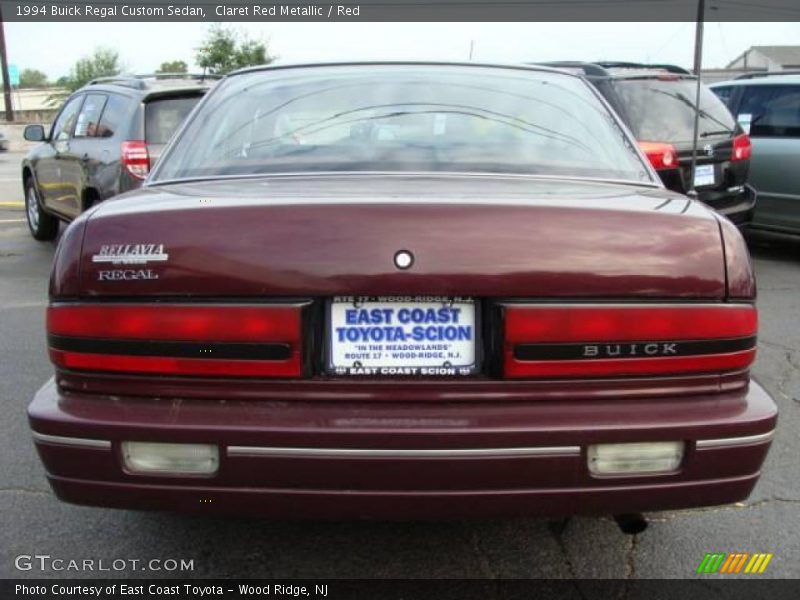 Claret Red Metallic / Red 1994 Buick Regal Custom Sedan