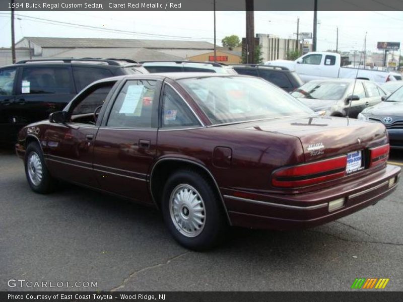 Claret Red Metallic / Red 1994 Buick Regal Custom Sedan