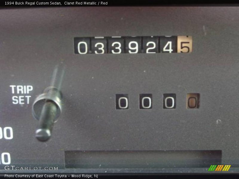 Claret Red Metallic / Red 1994 Buick Regal Custom Sedan