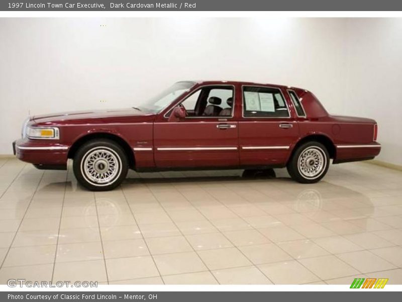 Dark Cardovan Metallic / Red 1997 Lincoln Town Car Executive