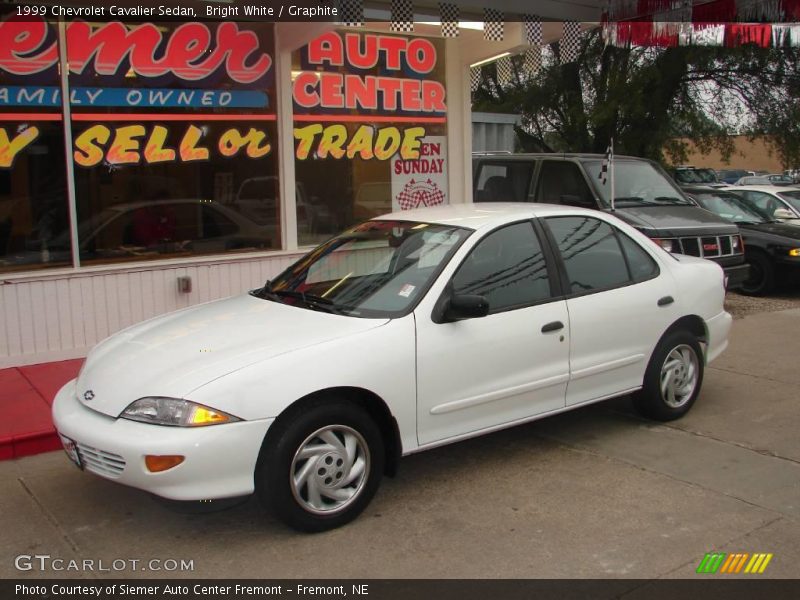 Bright White / Graphite 1999 Chevrolet Cavalier Sedan
