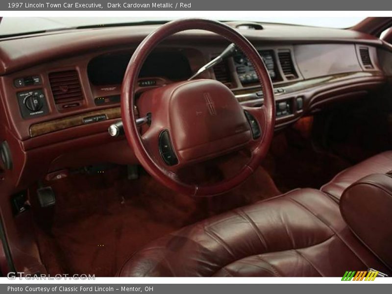 Dark Cardovan Metallic / Red 1997 Lincoln Town Car Executive