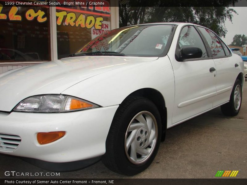 Bright White / Graphite 1999 Chevrolet Cavalier Sedan