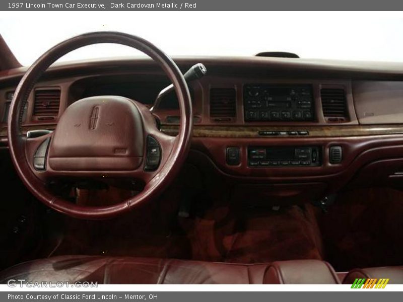 Dark Cardovan Metallic / Red 1997 Lincoln Town Car Executive