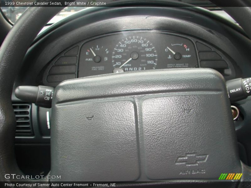 Bright White / Graphite 1999 Chevrolet Cavalier Sedan