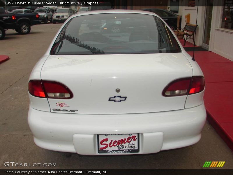 Bright White / Graphite 1999 Chevrolet Cavalier Sedan