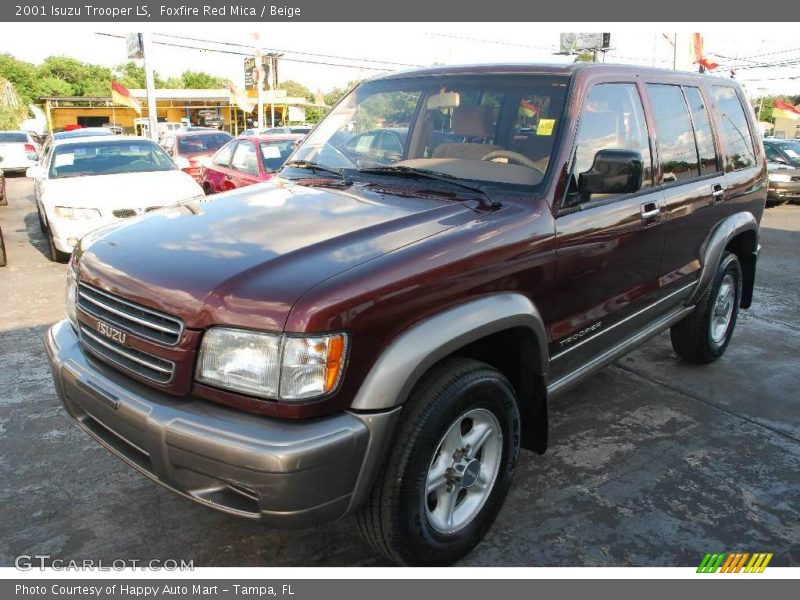 Foxfire Red Mica / Beige 2001 Isuzu Trooper LS