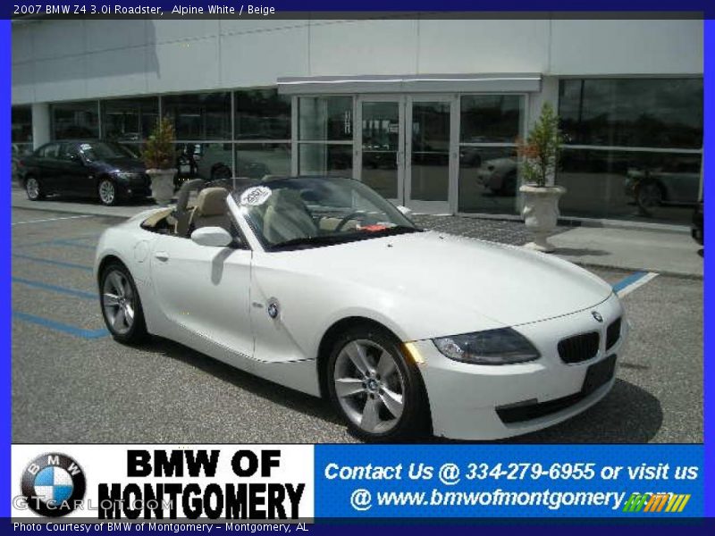 Alpine White / Beige 2007 BMW Z4 3.0i Roadster