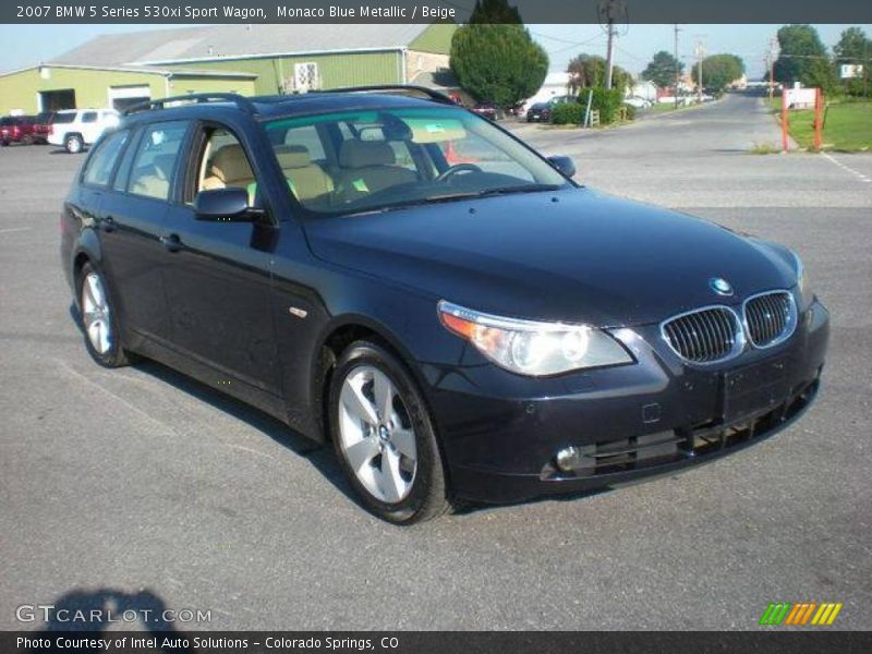 Monaco Blue Metallic / Beige 2007 BMW 5 Series 530xi Sport Wagon