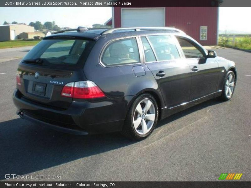 Monaco Blue Metallic / Beige 2007 BMW 5 Series 530xi Sport Wagon