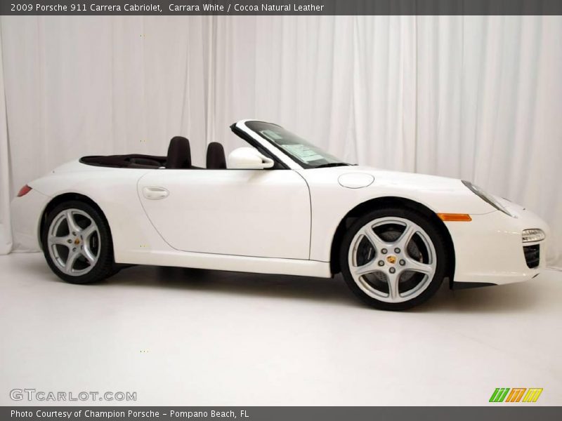 Carrara White / Cocoa Natural Leather 2009 Porsche 911 Carrera Cabriolet