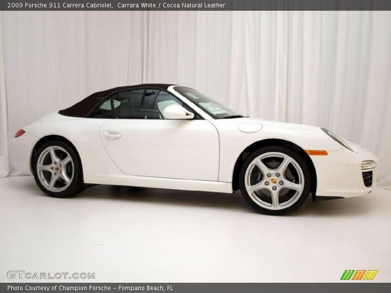 Carrara White / Cocoa Natural Leather 2009 Porsche 911 Carrera Cabriolet